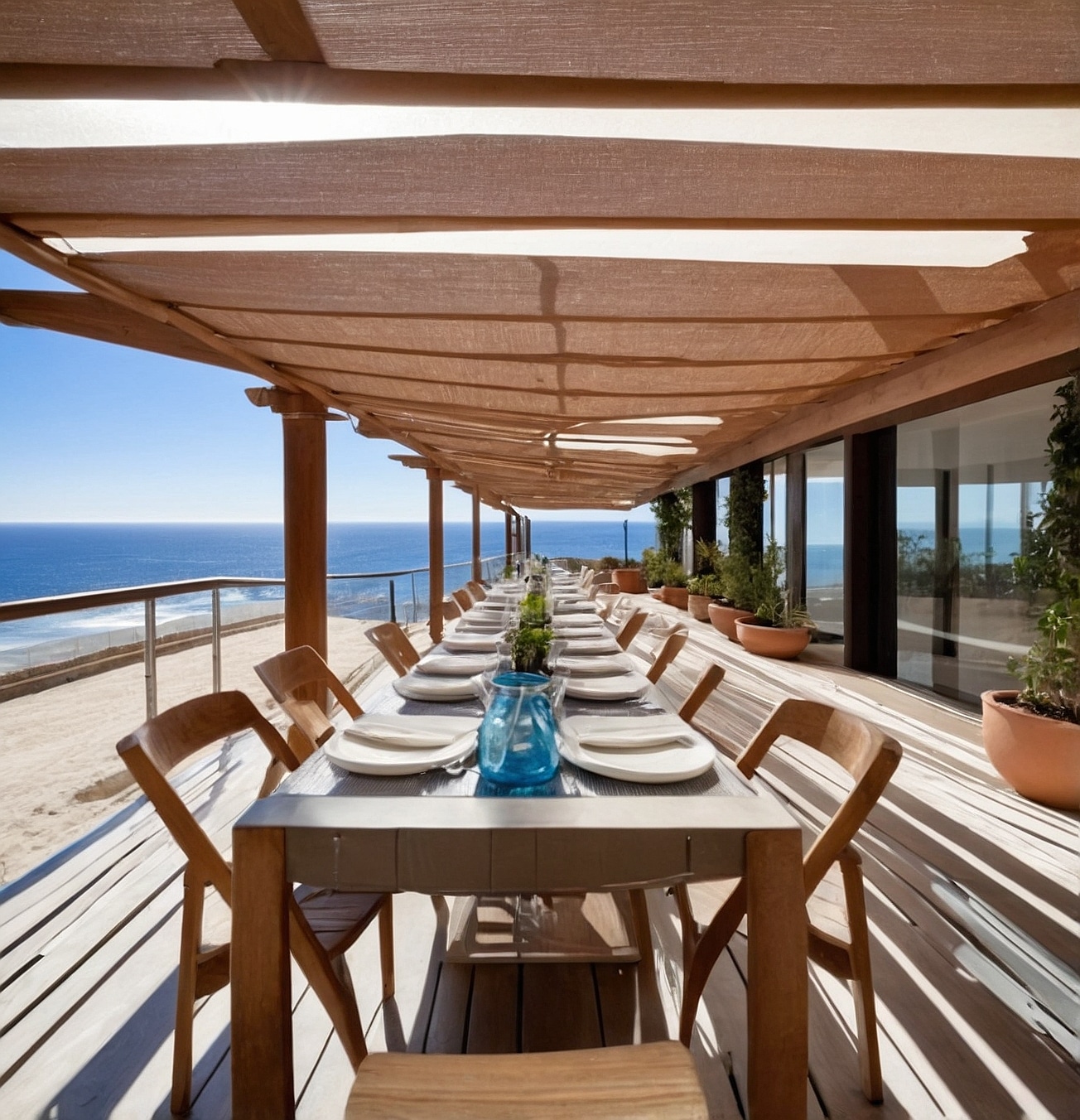 Arroz mediterráneo en entorno costero.